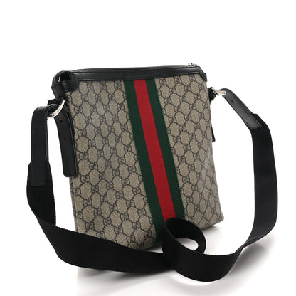 Gucci GG Supreme Monogram Web Messenger Bag Black 3 of 10
