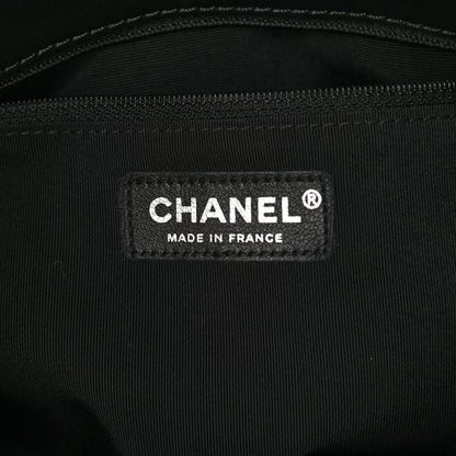 Chanel Lambskin Surpique Chevron Small Tote Black 6 of 10