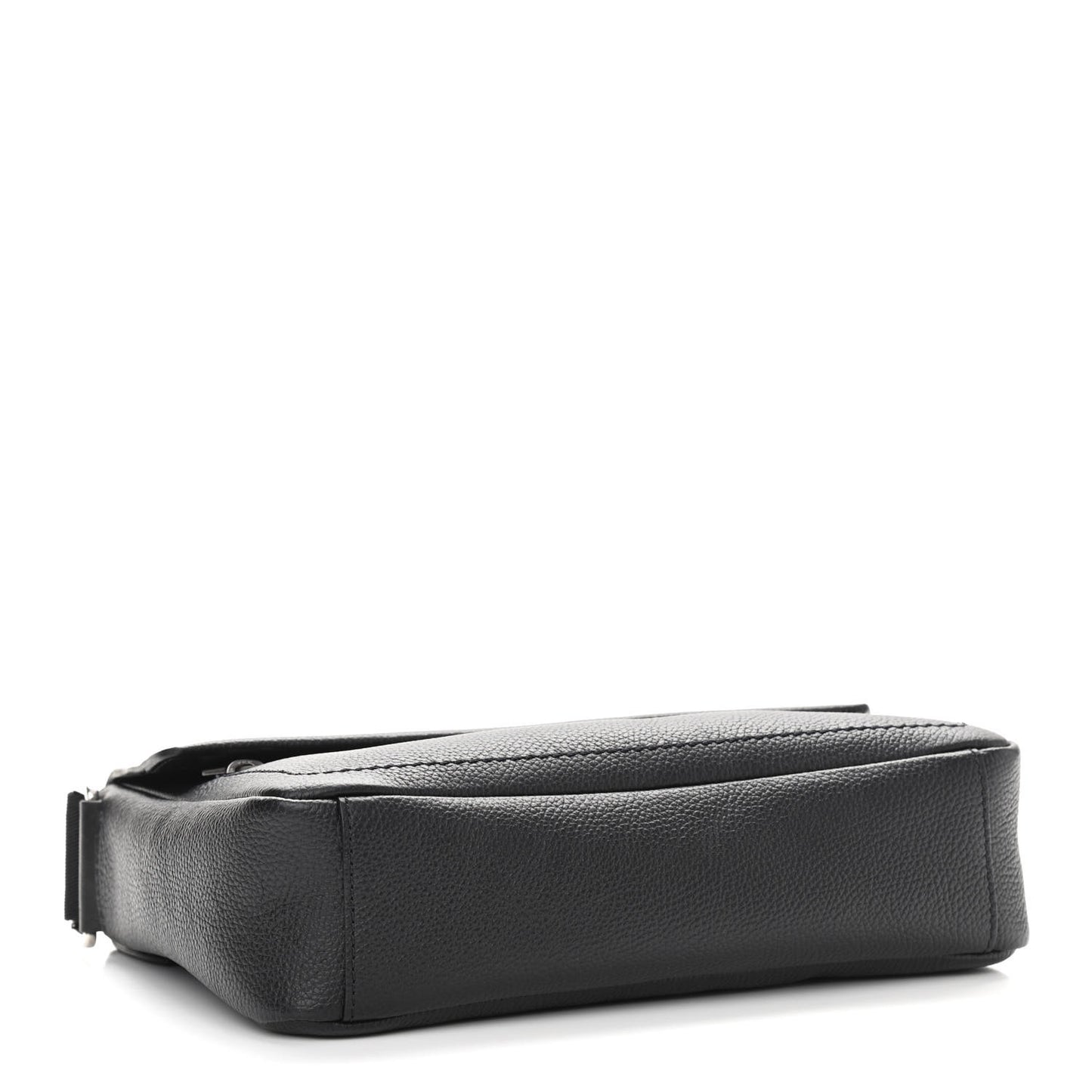 Grained Calfskin Crossbody Messenger Black