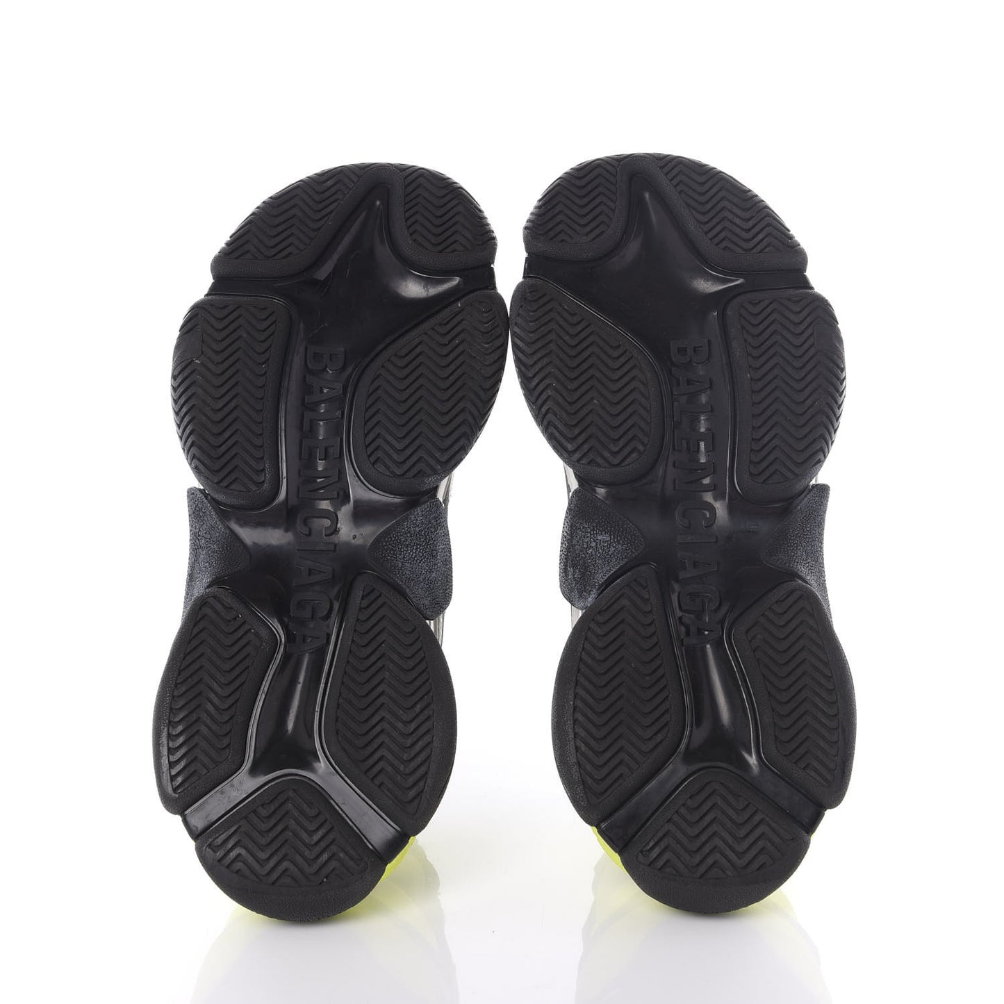 Nylon Suede Mens Triple S 2.0 Sneakers 41 Gris Black Jaune Fluo