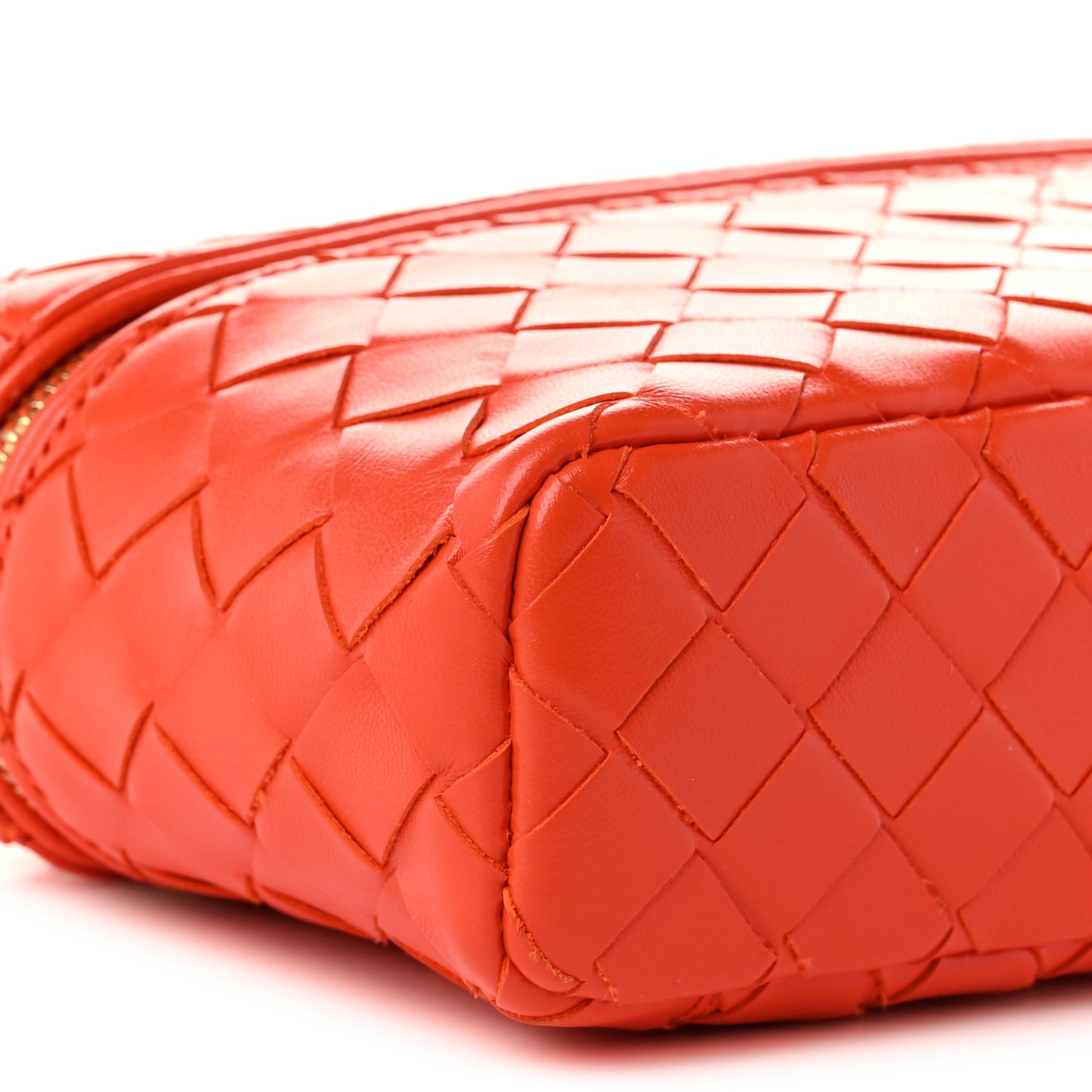 Calfskin Intrecciato Bang Bang Vanity Case Orange