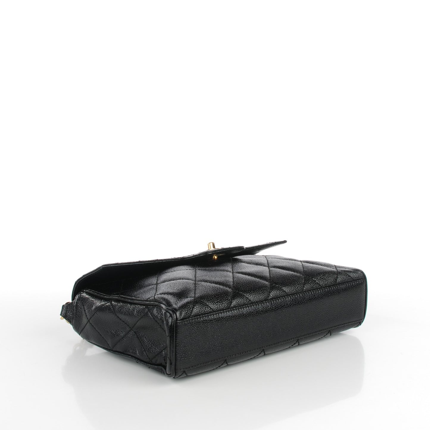 Caviar Quilted Single Flap Black