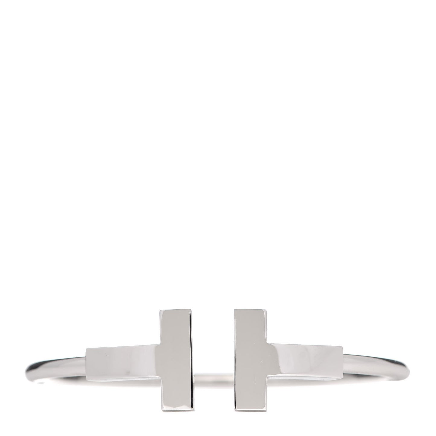 18K White Gold T Wide Wire Bracelet