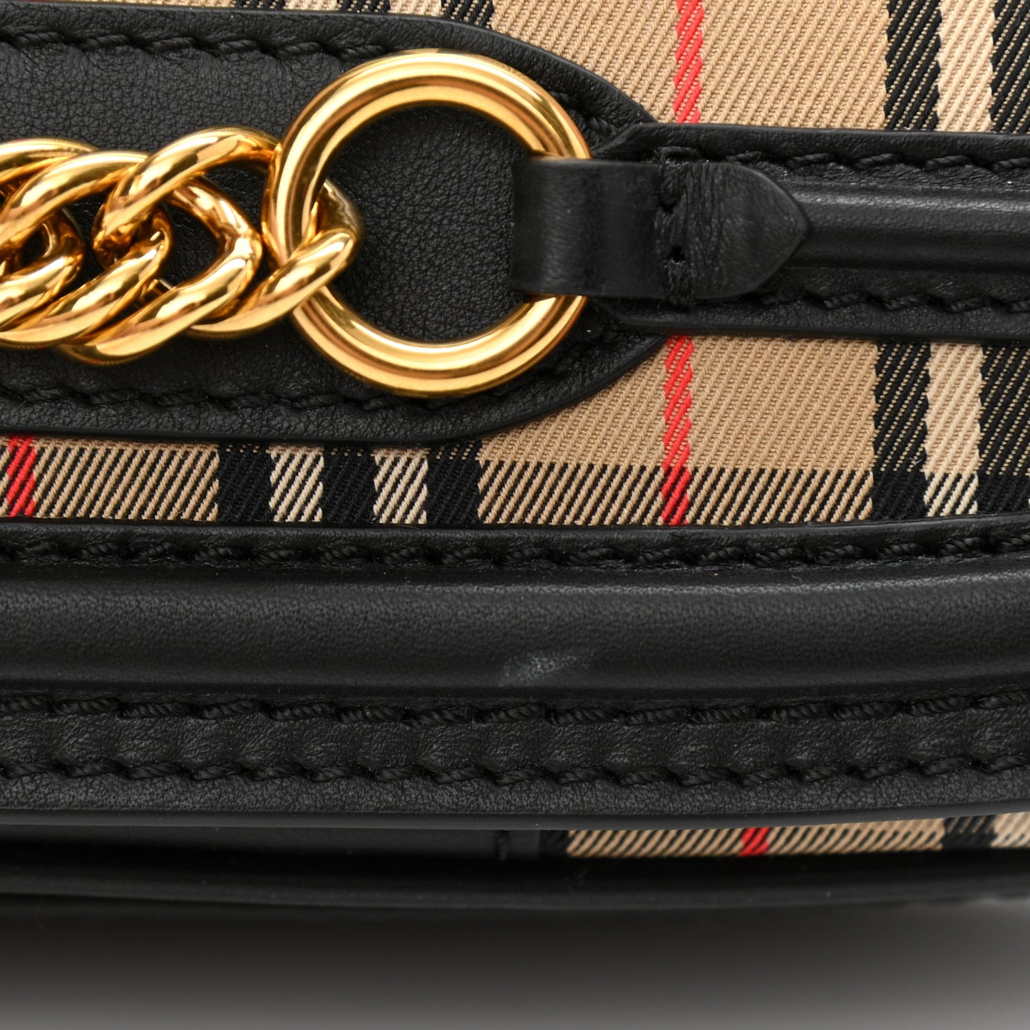Smooth Calfskin 1983 Knight Check Link Shoulder Bag Black