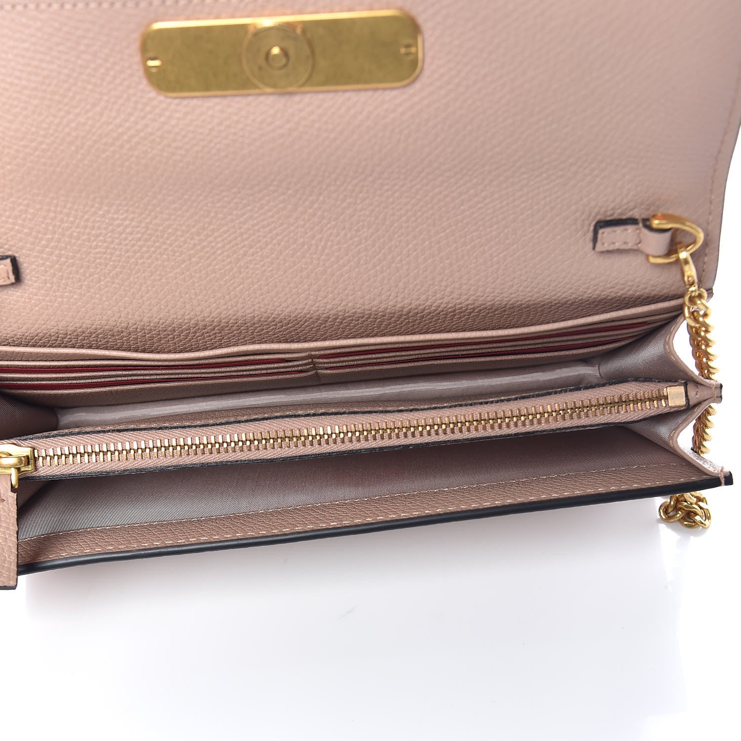 Valentino Garavani Grainy Calfskin Vlogo Wallet On Chain Rose Cannelle 5 of 10