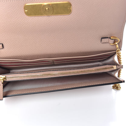 Valentino Garavani Grainy Calfskin Vlogo Wallet On Chain Rose Cannelle 5 of 10