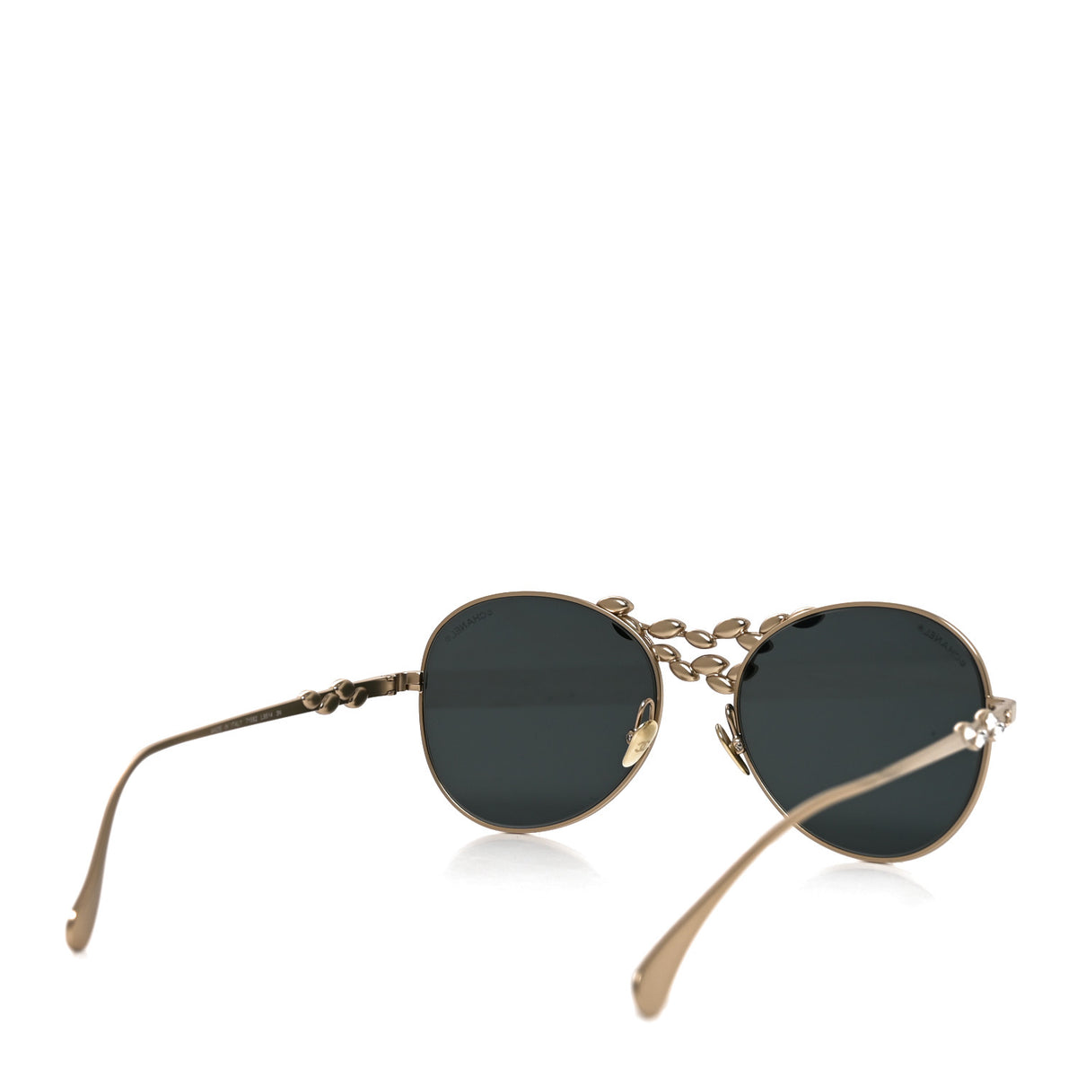 Metal Crystal Sparkling Wheat Round Sunglasses 71582 Gold