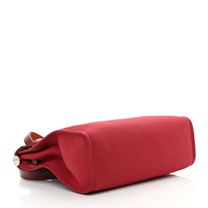 Hermes Military Toile Vache Hunter Herbag Zip 31 PM Rouge Grenat 5 of 15
