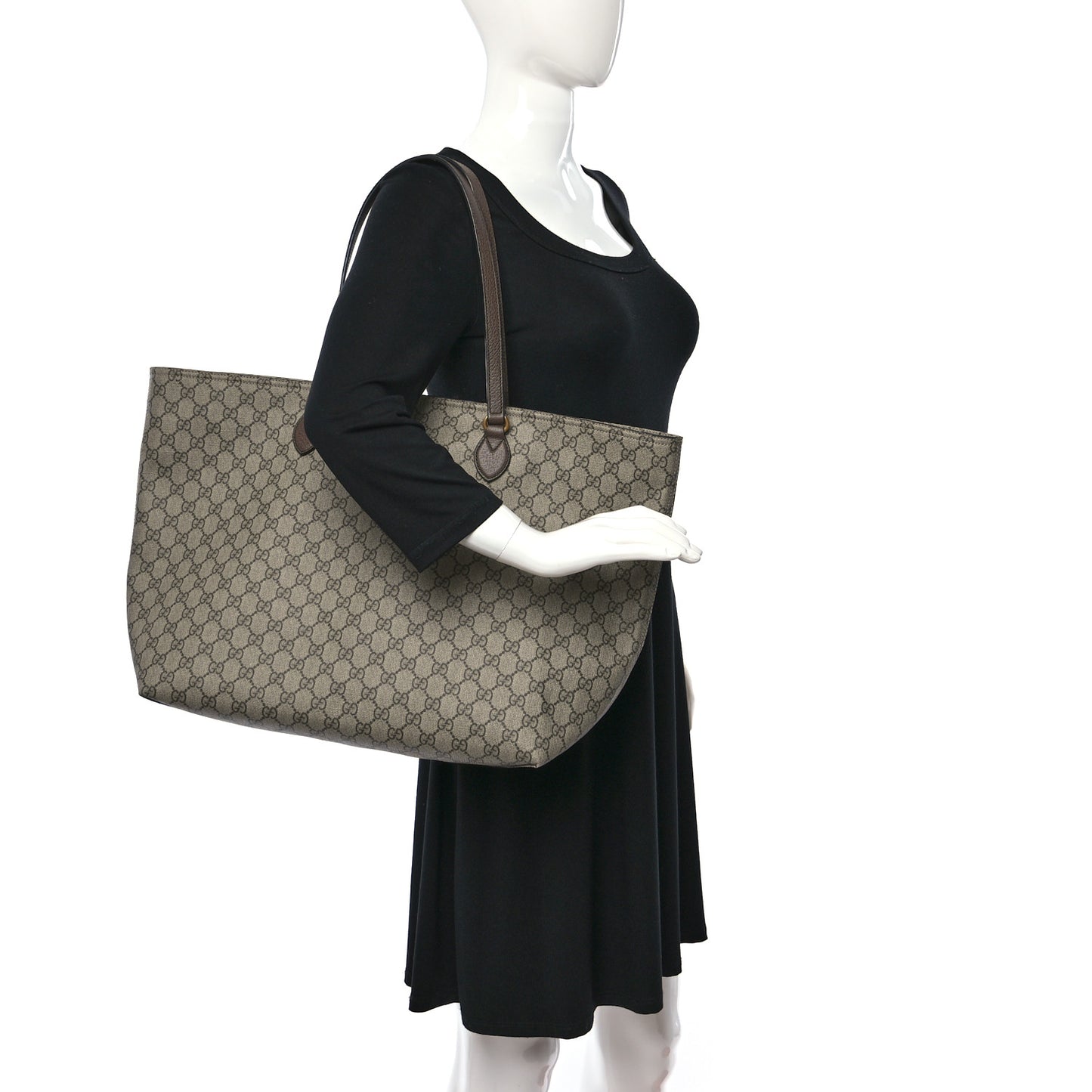 GG Supreme Monogram Medium Ophidia Shopping Tote Ebony