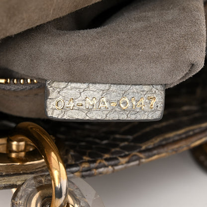 Christian Dior Metallic Snakeskin Cannage Mini Lady Dior Silver 7 of 11