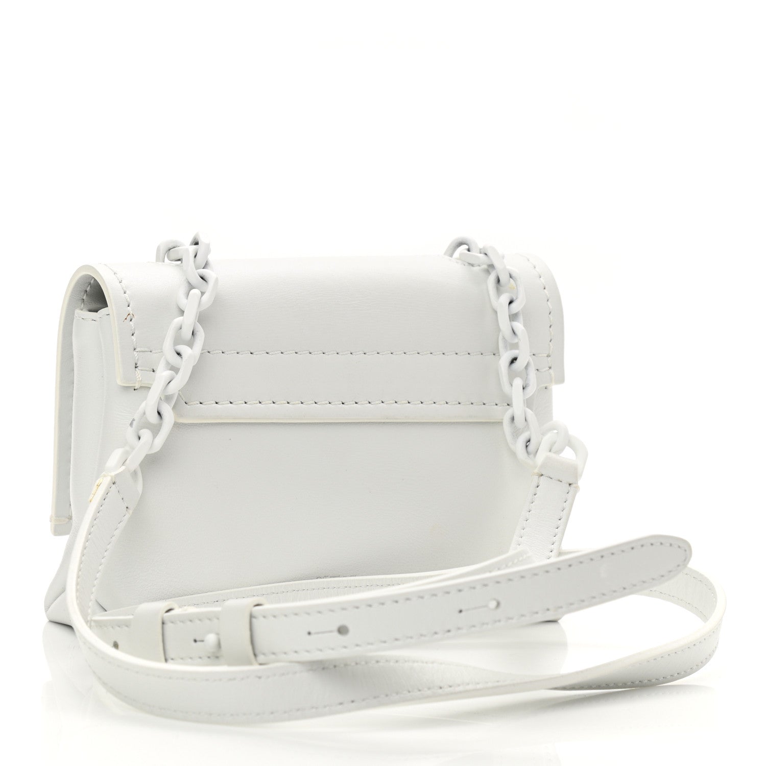 Off-White Calfskin Striped Diag Binder Flap Bag White 3 of 11