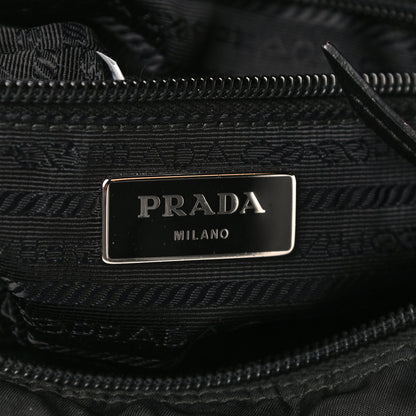 Prada Tessuto Nylon Studded New Vela Shoulder Bag Black Neon Pink 6 of 10