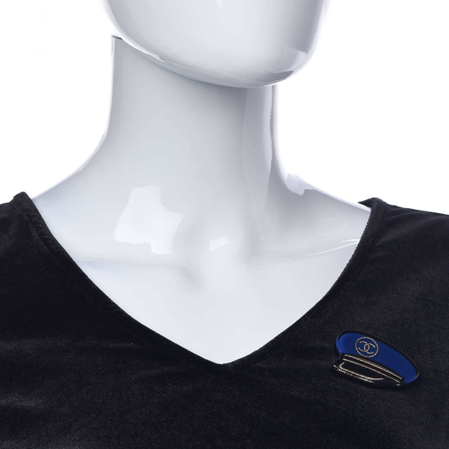 Chanel Enamel Hat Brooch Blue 2 of 4