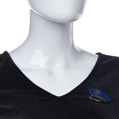 Chanel Enamel Hat Brooch Blue 2 of 4