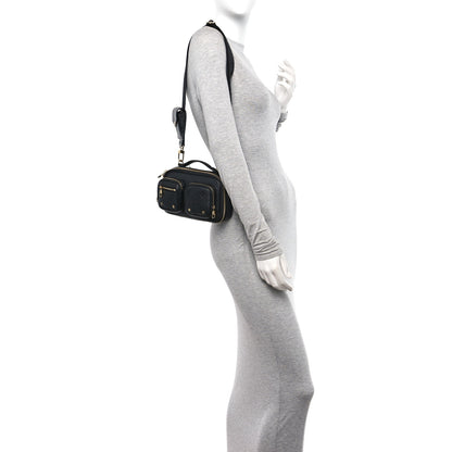 Louis Vuitton Calfskin Monogram Embossed Utility Crossbody Black 2 of 9