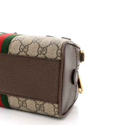 Gucci GG Supreme Monogram Textured Dollar Calfskin Web Mini Ophidia Top Handle Bowler Bag Beige Ebony New Acero 9 of 9