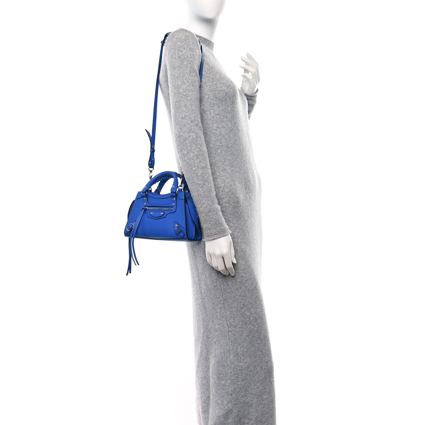 Smooth Calfskin Neo Classic Silver Hardware Mini City Bleu