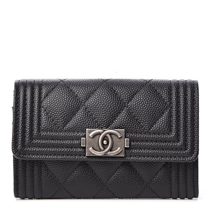 Chanel Caviar Quilted Boy Flap Card Holder Black 1 of 9