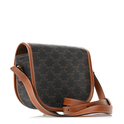 Celine Triomphe Canvas Medium Folco Bag Tan 3 of 10