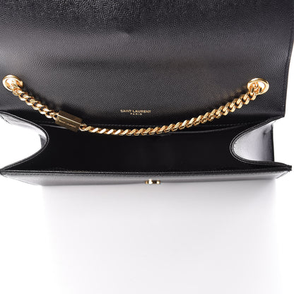 Saint Laurent Grain De Poudre Medium Classic Monogram Kate Satchel Black 5 of 10