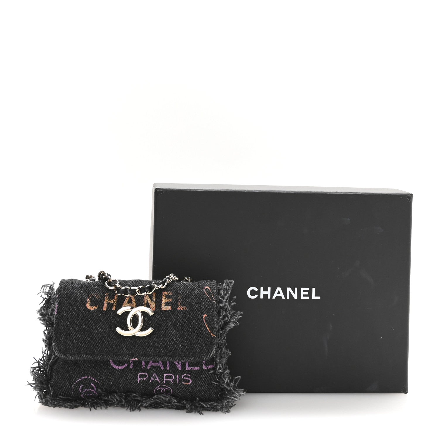 Chanel Denim Quilted Denim Mood Belt Bag Black Multicolor 11 of 11