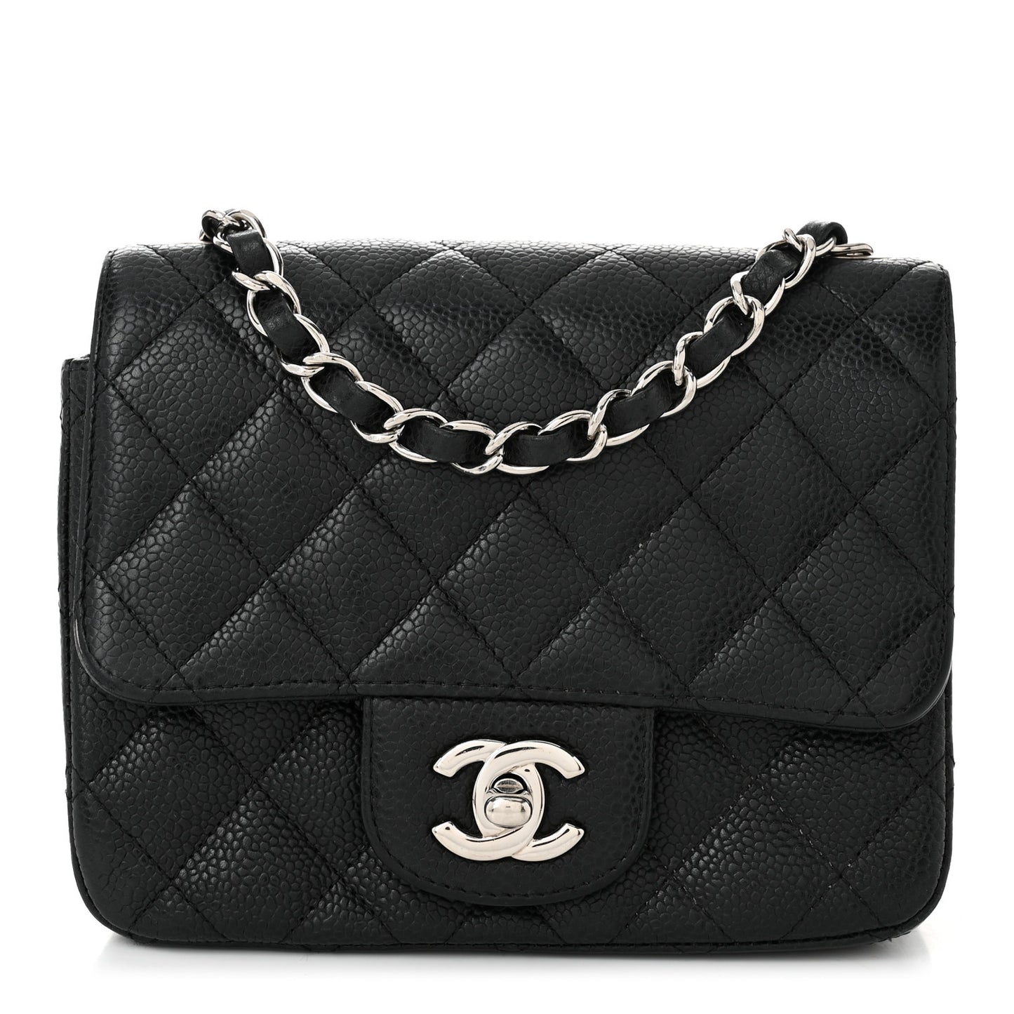 Caviar Quilted Mini Square Flap Black