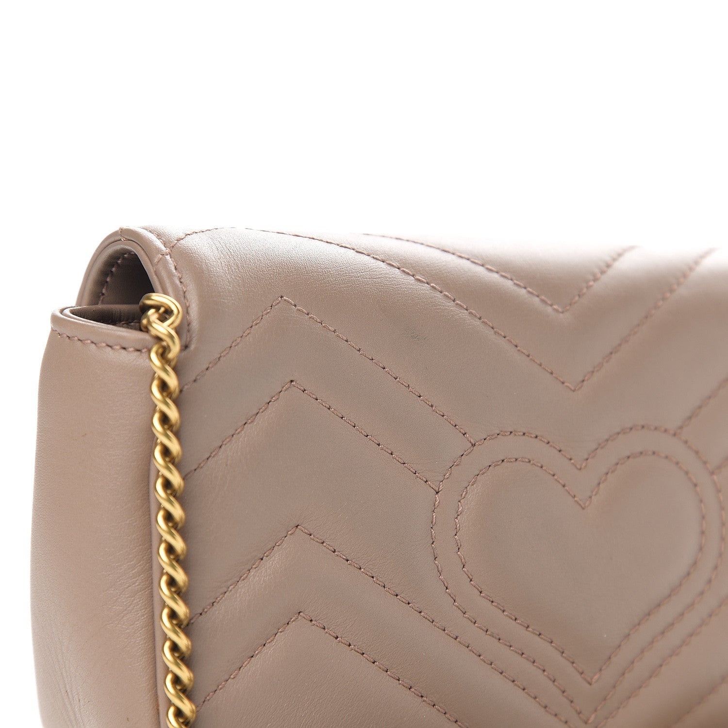 Gucci Calfskin Matelasse Super Mini GG Marmont Shoulder Bag Porcelain Rose 10 of 11