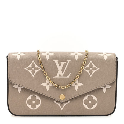 Louis Vuitton Empreinte Monogram Giant Felicie Pochette Tourterelle Creme 1 of 10
