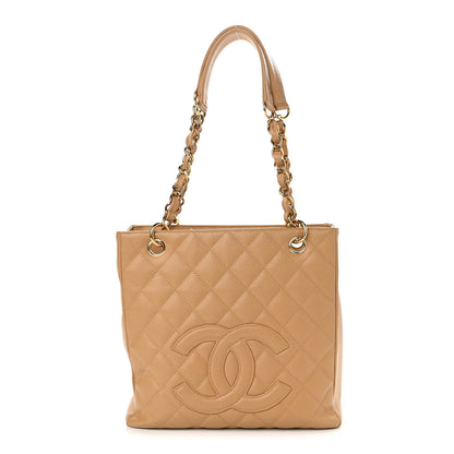 Chanel Caviar Quilted Petit Shopping Tote PST Beige 1 of 9