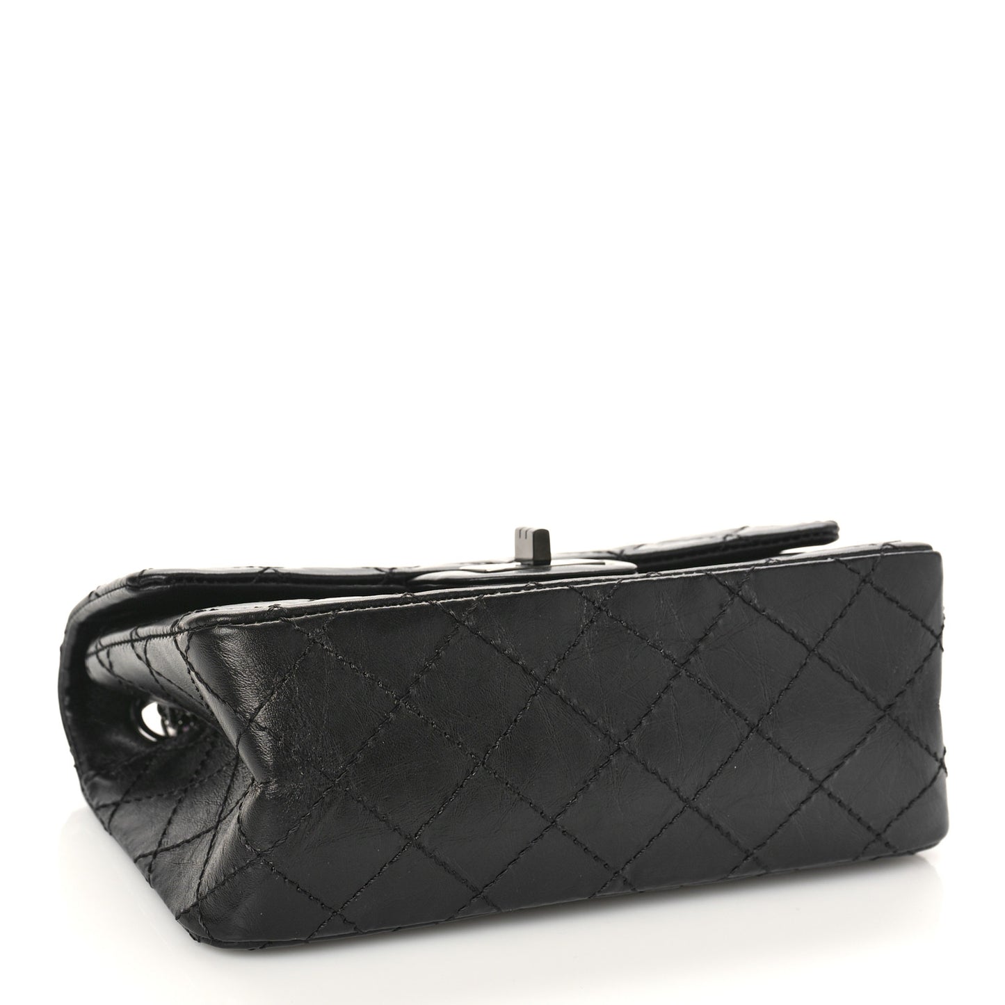 Aged Calfskin Quilted 2.55 Reissue Mini Flap So Black