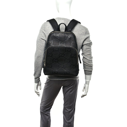 Gucci Calfskin Jumbo GG Embossed Large Backpack Black 2 of 10