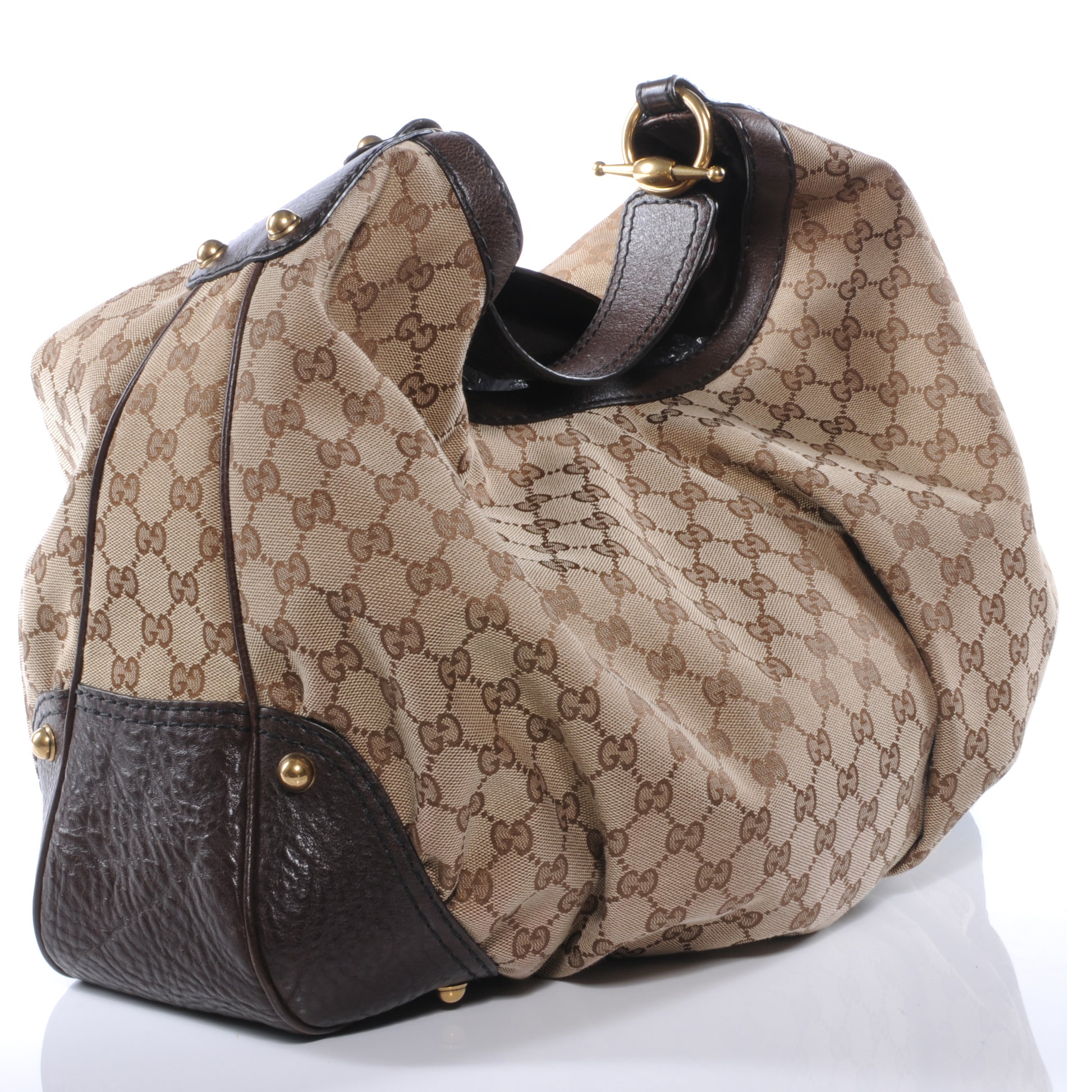 Gucci Monogram Large Jockey Hobo Ebony 3 of 8