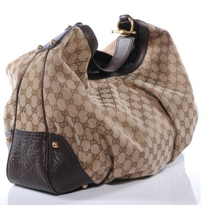 Gucci Monogram Large Jockey Hobo Ebony 3 of 8
