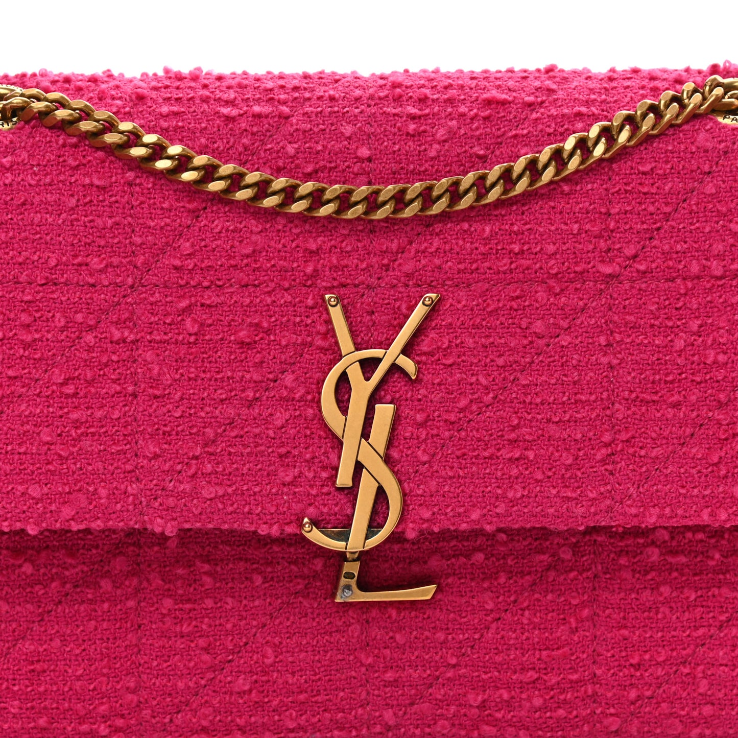 Boucle Tweed Monogram Medium Jamie Fuchsia