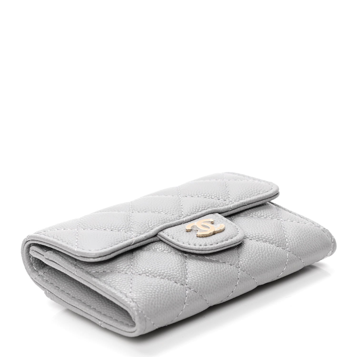 Chanel Caviar Quilted Flap Card Holder Wallet Grey 3 of 4
