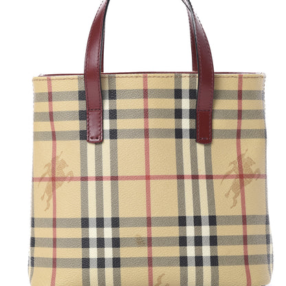Burberry Haymarket Check Small Tote Red 7 of 13