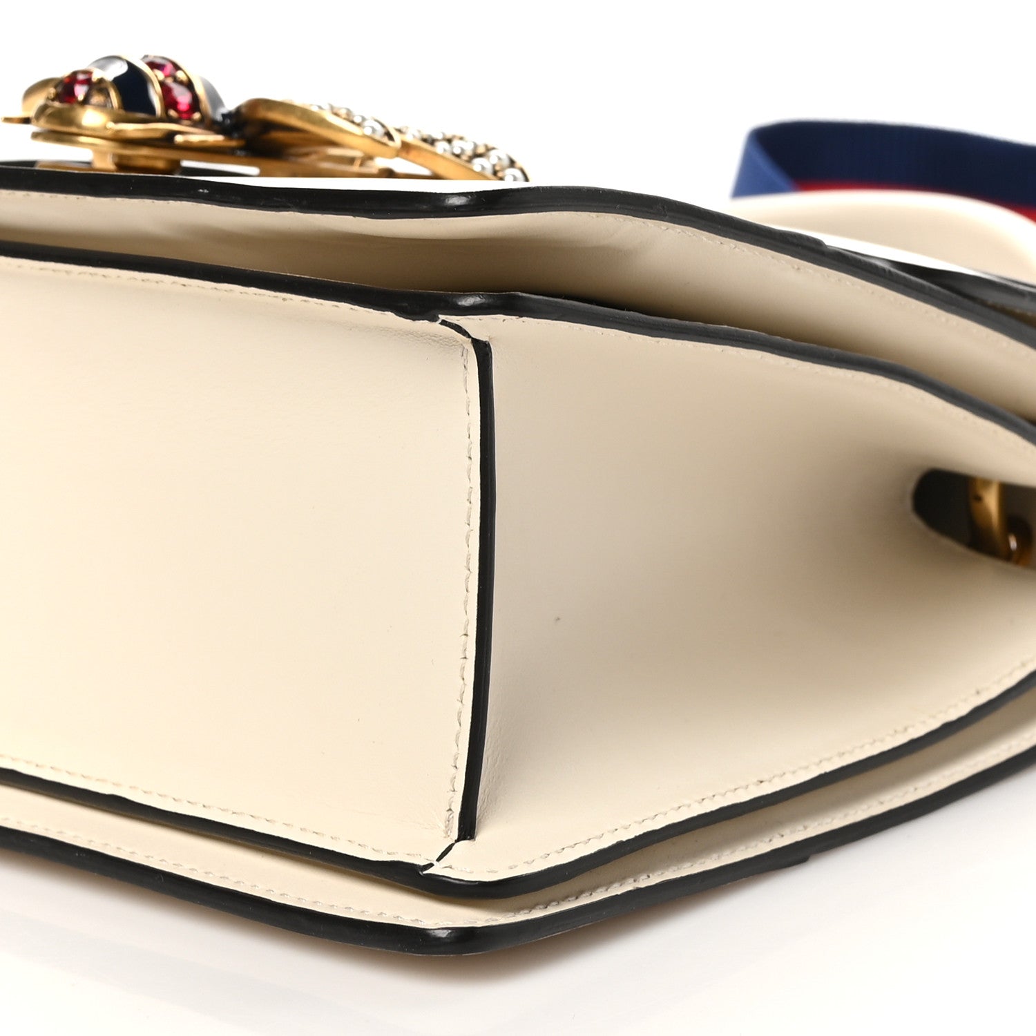 Gucci Calfskin Sylvie Web Small Queen Margaret Top Handle Bag White 10 of 10