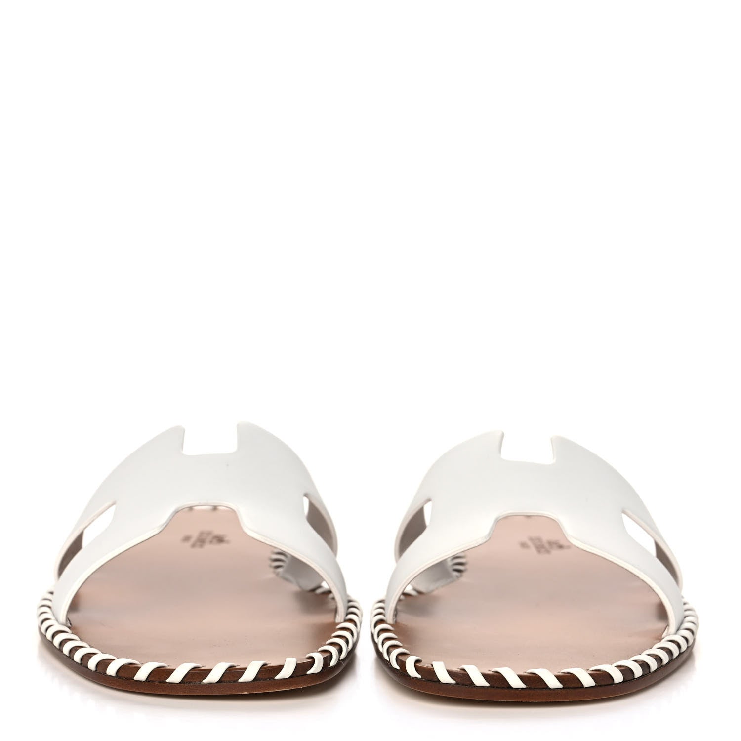 Hermes Box Calfskin Braided Oran Sandals 36.5 White 2 of 10