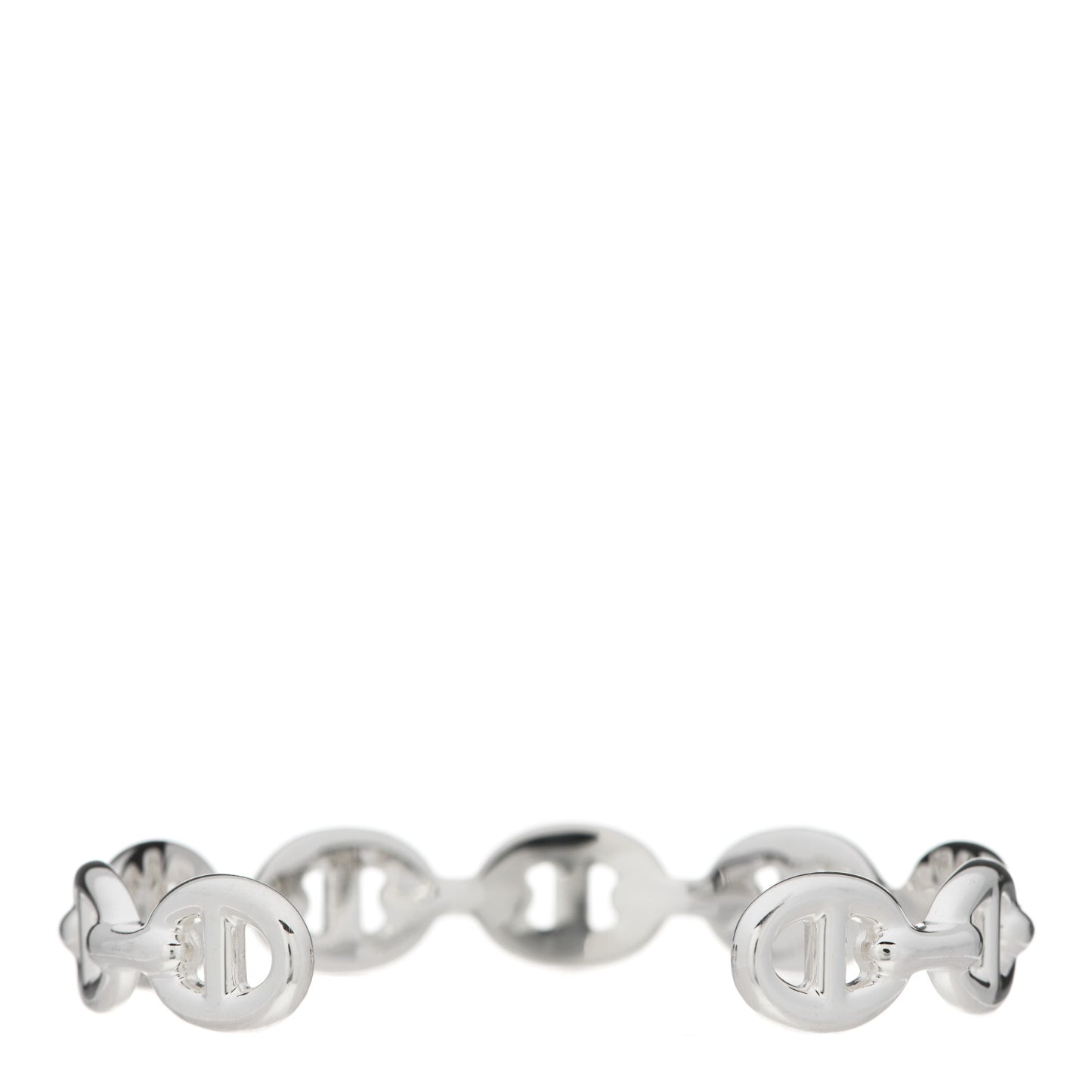 Sterling Silver MM Chaine d'Ancre Enchainee Cuff Bracelet SH