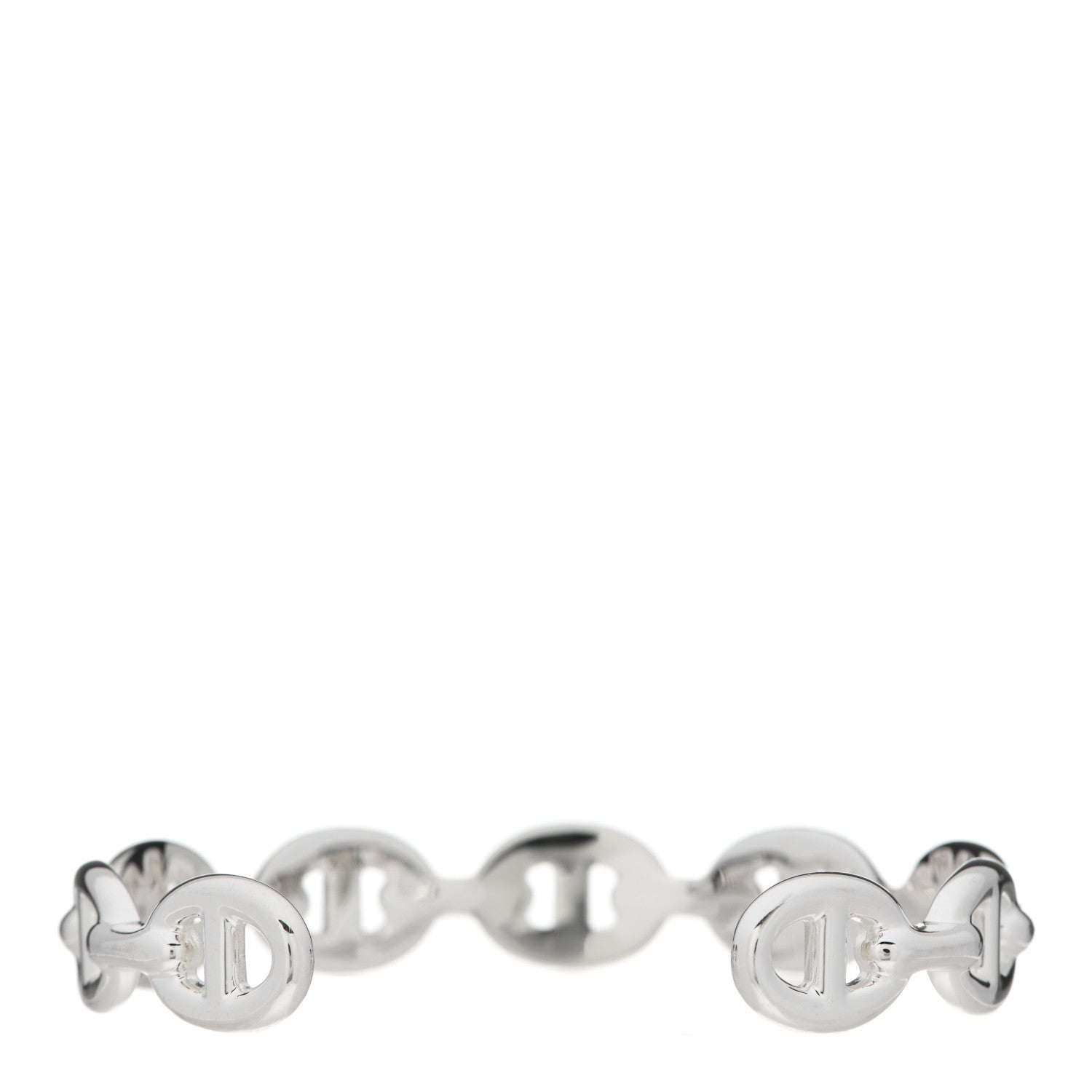 Hermes Sterling Silver MM Chaine d'Ancre Enchainee Cuff Bracelet SH 2 of 4