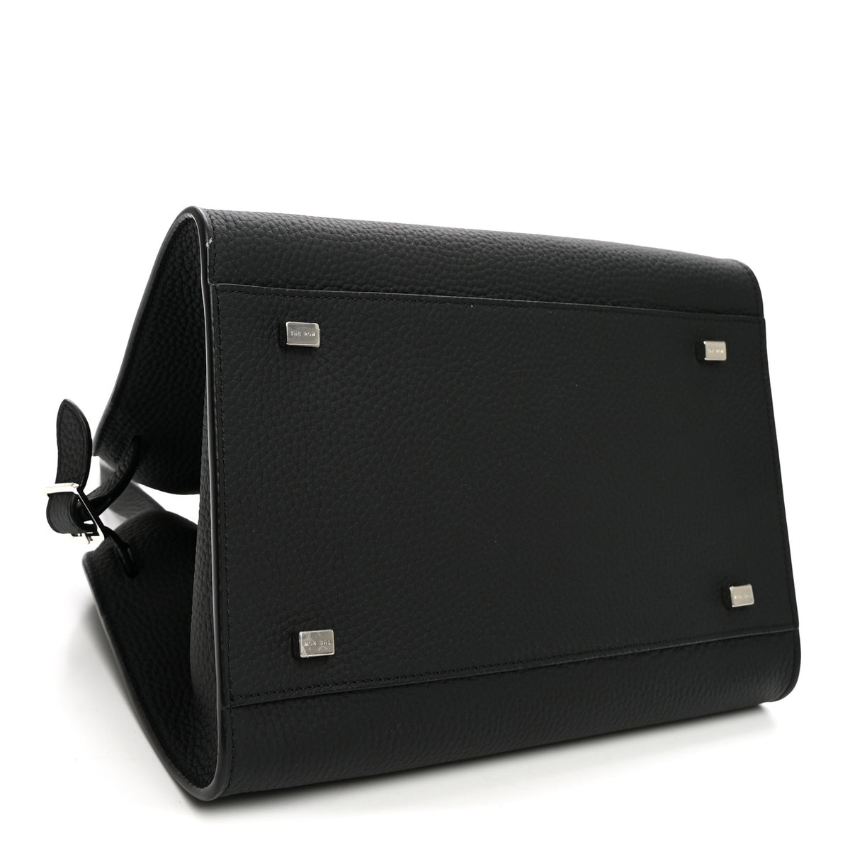 The Row Grained Calfskin Soft Margaux 10 Bag Black 4 of 9