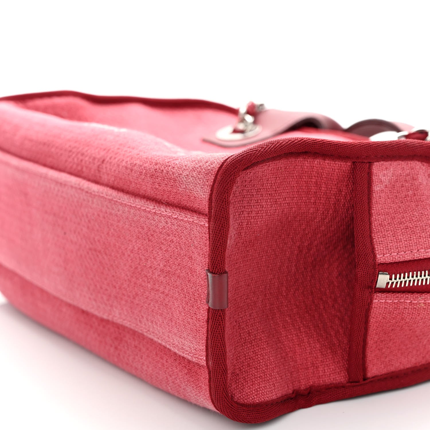 Chanel Canvas Deauville Small Bowling Bag Red 9 of 9