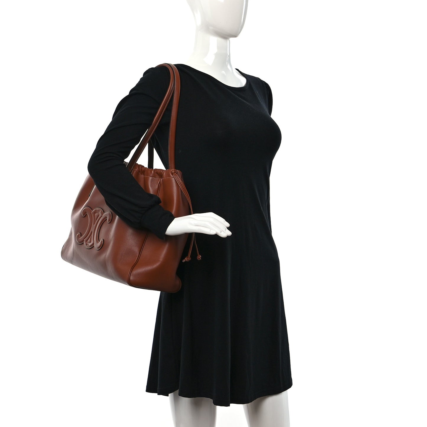 Smooth Calfskin Cuir Triomphe Cabas Drawstring Tan