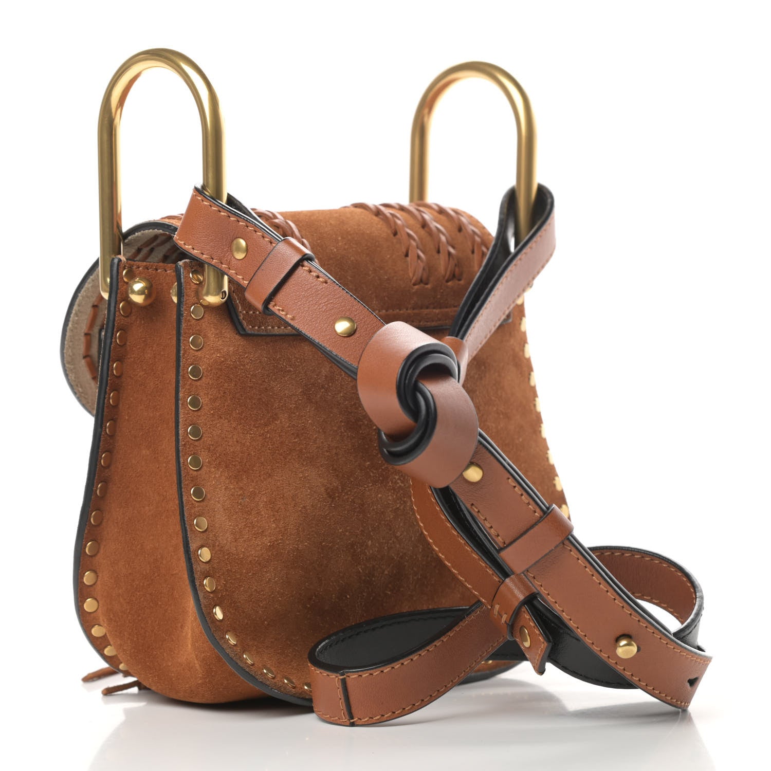 Chloe Suede Calfskin Braided Mini Hudson Shoulder Bag Caramel 3 of 10