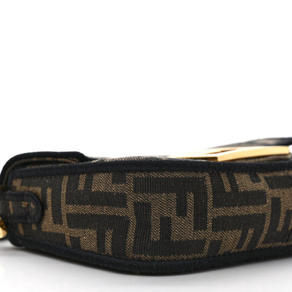 Fendi Fabric Jacquard FF 1974 Mini Baguette Tobacco Moro Black 7 of 8
