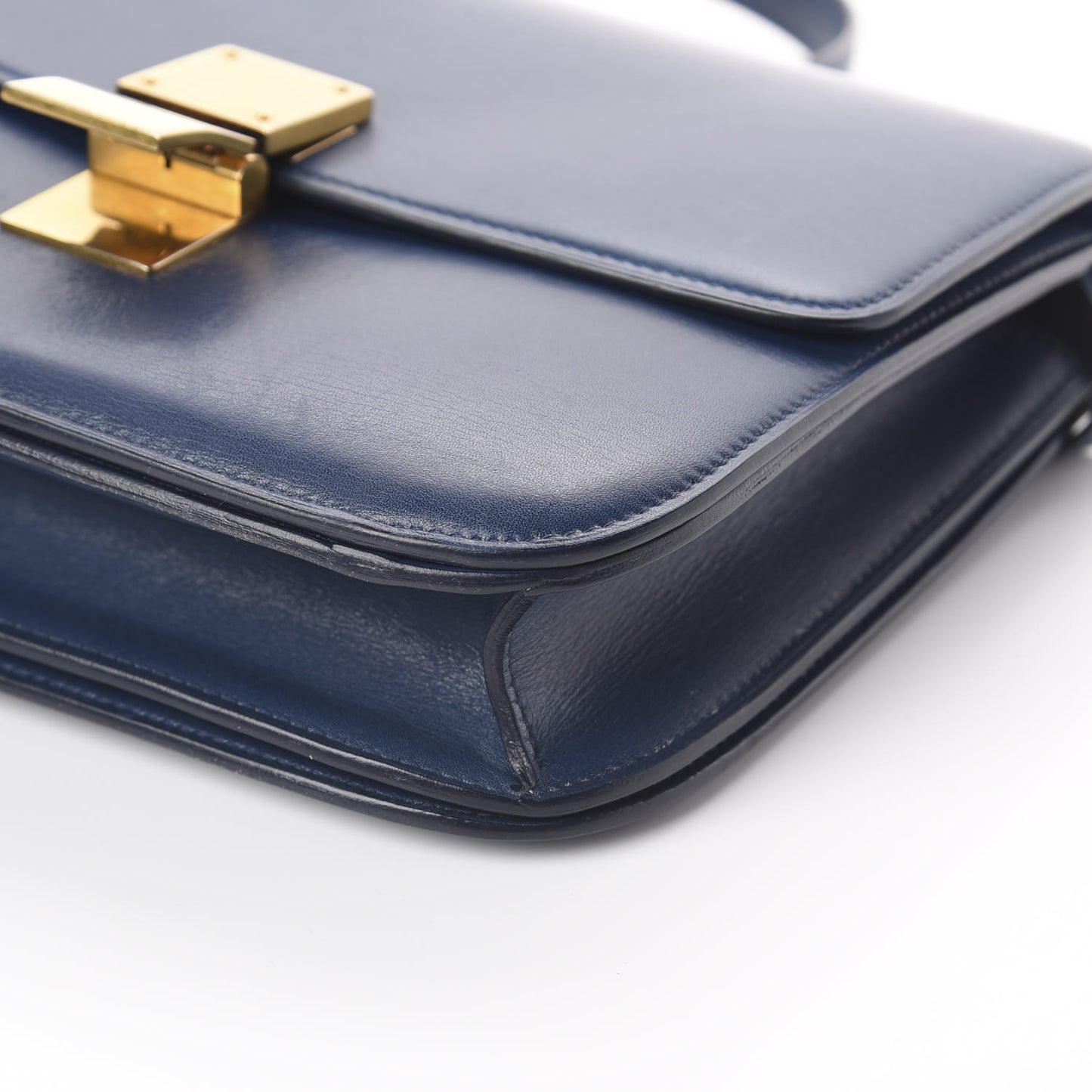 Box Calfskin Medium Classic Box Flap Bag Indigo