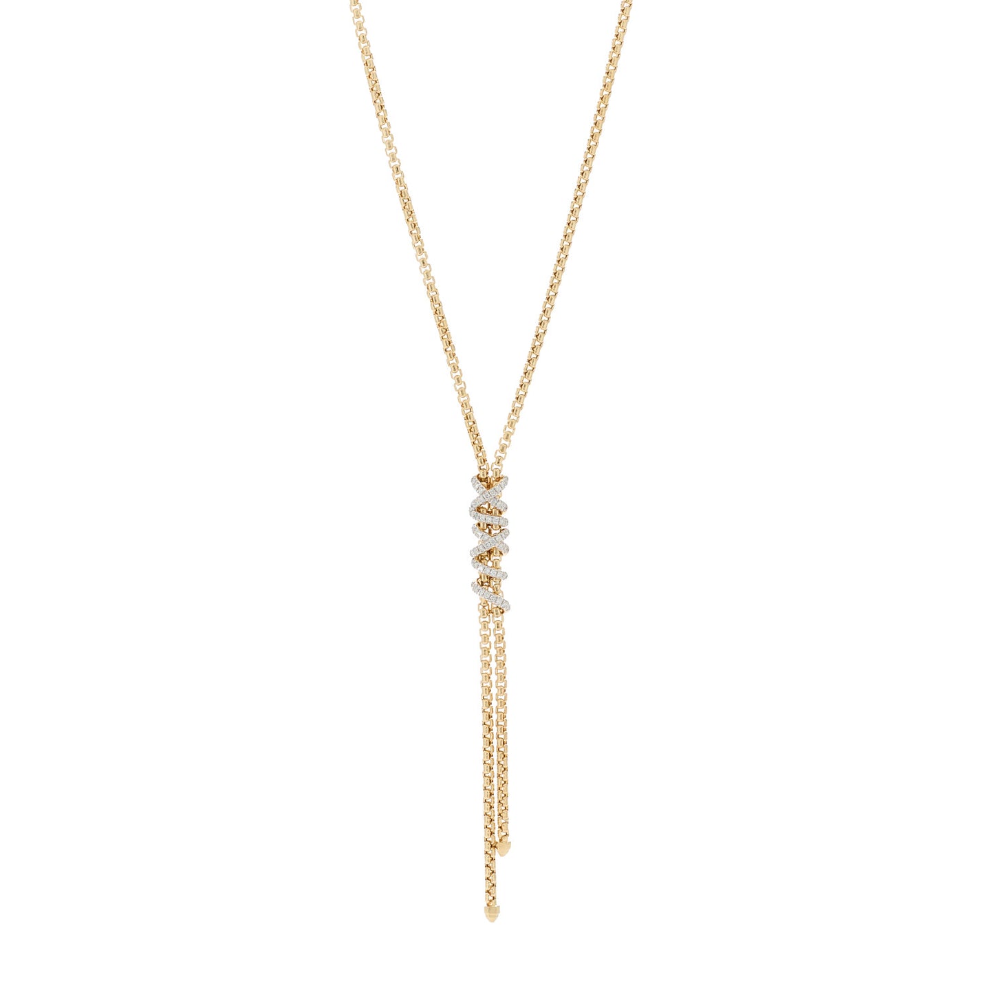 18K Yellow Gold Diamond Helena Y Necklace