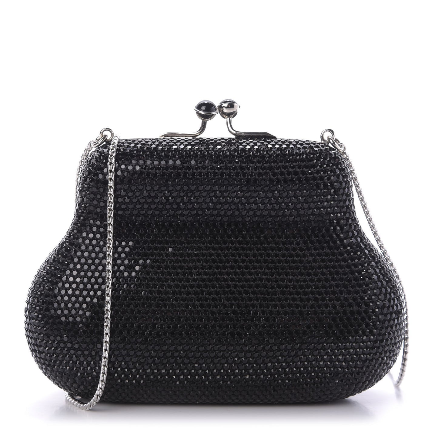 Swarovski Crystal Minaudiere Clutch Black