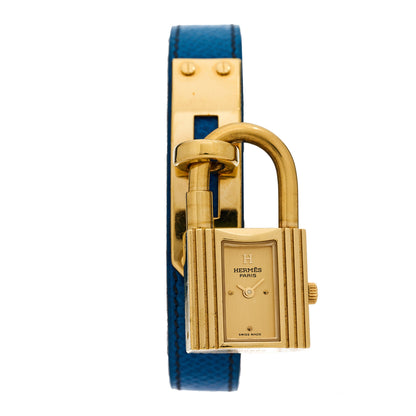 Hermes Stainless Steel Courchevel 20mm Kelly Cadena Quartz Watch Bleu France 1 of 6
