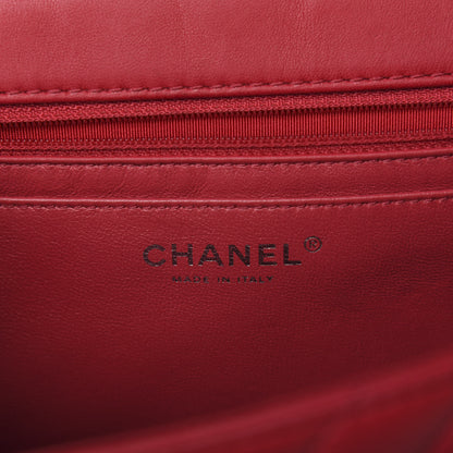 Chanel Lambskin Chevron Quilted Maxi Single Flap Red 5 of 11
